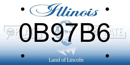 0B97B6 Illinois License Plate