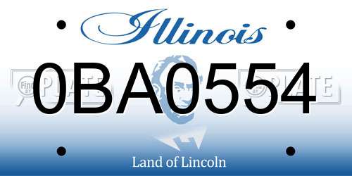 0BA0554 Illinois License Plate