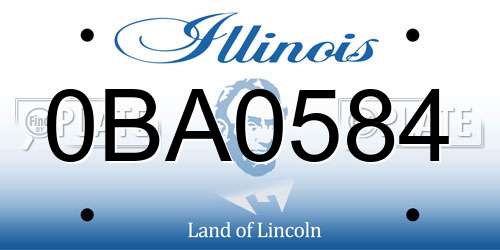 0BA0584 Illinois License Plate