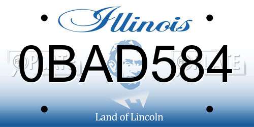 0BAD584 Illinois License Plate