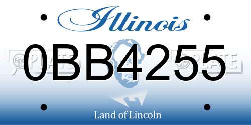 0BB4255 Illinois License Plate