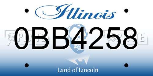 0BB4258 Illinois License Plate