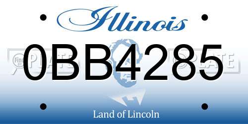 0BB4285 Illinois License Plate
