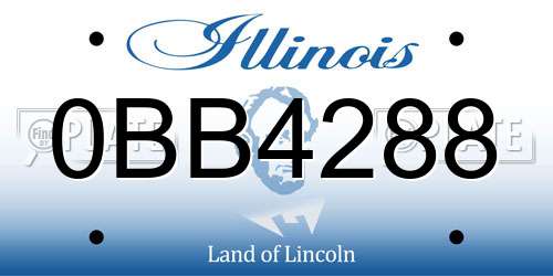 0BB4288 Illinois License Plate