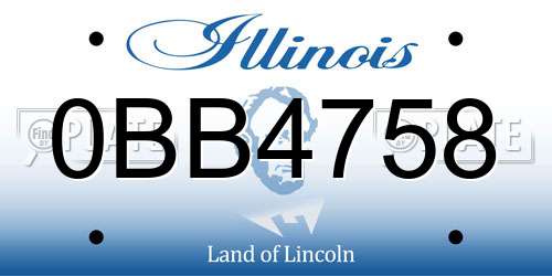 0BB4758 Illinois License Plate