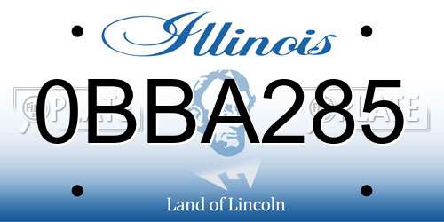0BBA285 Illinois License Plate