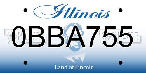 0BBA755 Illinois License Plate