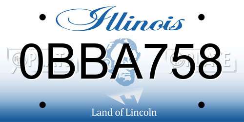 0BBA758 Illinois License Plate