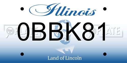0BBK81 Illinois License Plate