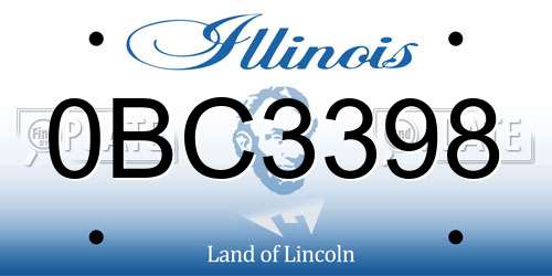 0BC3398 Illinois License Plate