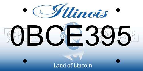 0BCE395 Illinois License Plate