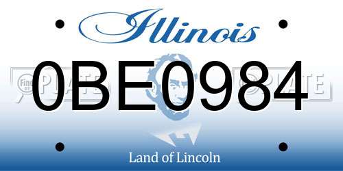 0BE0984 Illinois License Plate