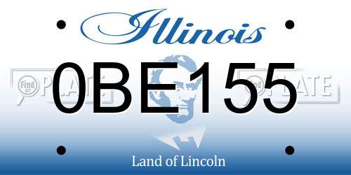 0BE155 Illinois License Plate
