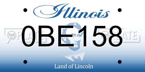 0BE158 Illinois License Plate