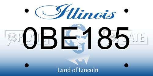 0BE185 Illinois License Plate