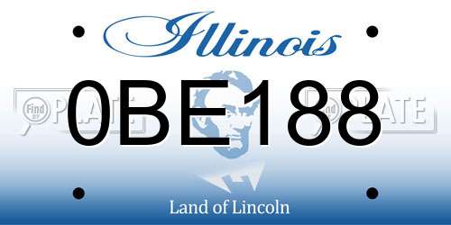 0BE188 Illinois License Plate