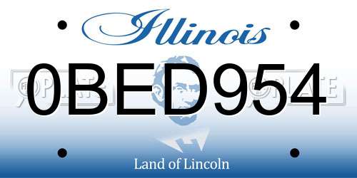 0BED954 Illinois License Plate