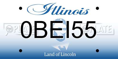 0BEI55 Illinois License Plate