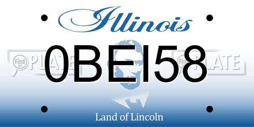0BEI58 Illinois License Plate