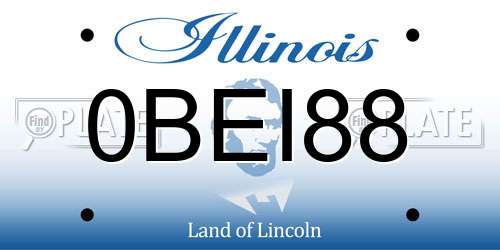 0BEI88 Illinois License Plate