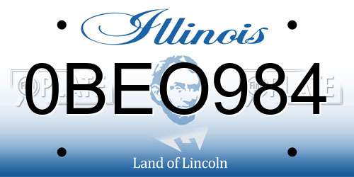 0BEO984 Illinois License Plate