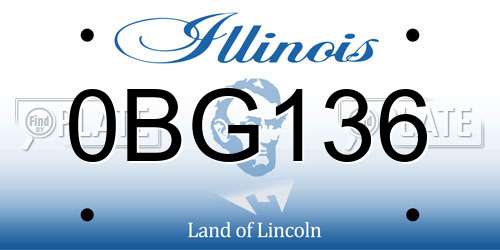 0BG136 Illinois License Plate