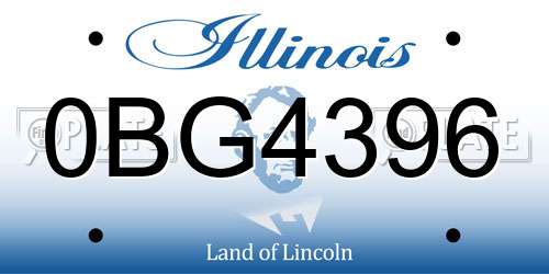 0BG4396 Illinois License Plate