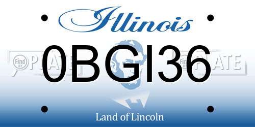 0BGI36 Illinois License Plate