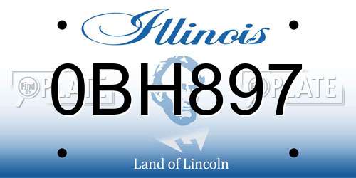 0BH897 Illinois License Plate