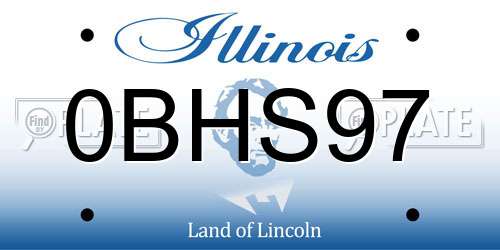 0BHS97 Illinois License Plate