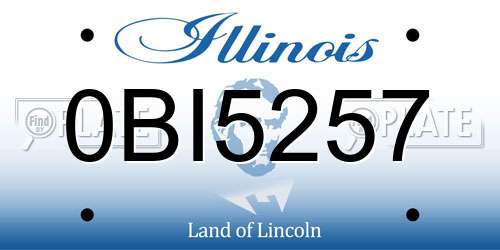 0BI5257 Illinois License Plate