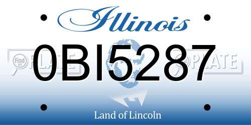 0BI5287 Illinois License Plate