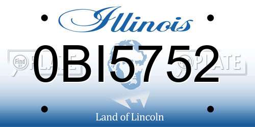 0BI5752 Illinois License Plate