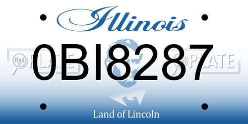 0BI8287 Illinois License Plate