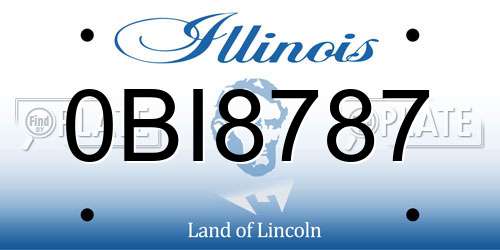 0BI8787 Illinois License Plate