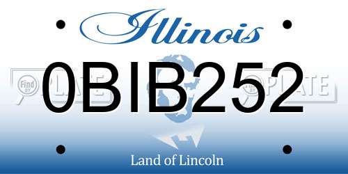 0BIB252 Illinois License Plate