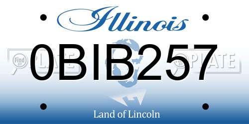 0BIB257 Illinois License Plate