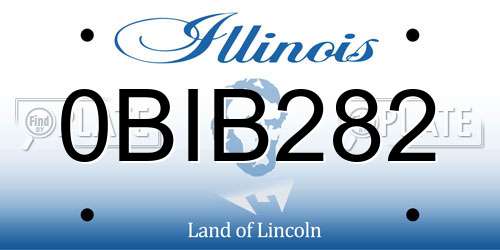 0BIB282 Illinois License Plate