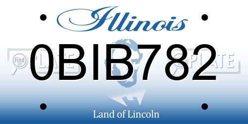 0BIB782 Illinois License Plate