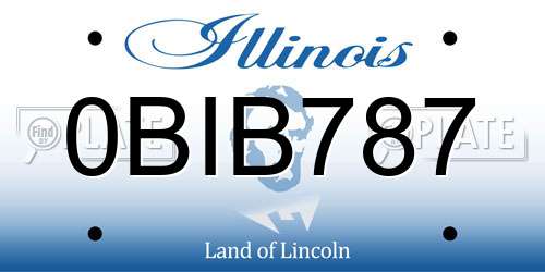 0BIB787 Illinois License Plate