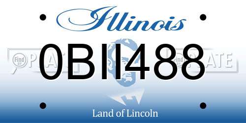 0BII488 Illinois License Plate