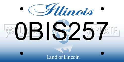 0BIS257 Illinois License Plate