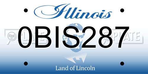 0BIS287 Illinois License Plate