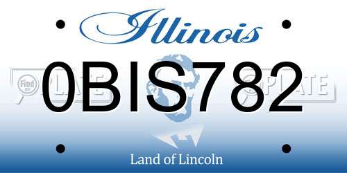 0BIS782 Illinois License Plate