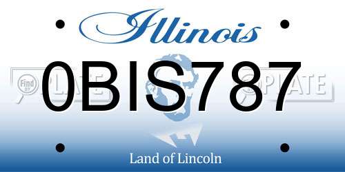 0BIS787 Illinois License Plate