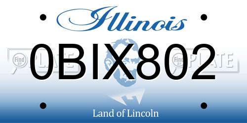0BIX802 Illinois License Plate