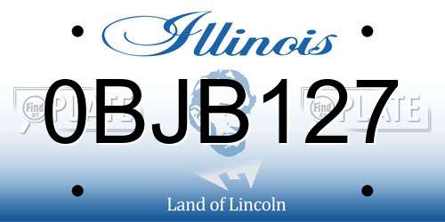 0BJB127 Illinois License Plate