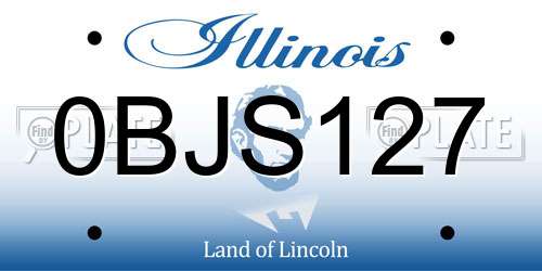 0BJS127 Illinois License Plate