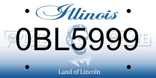 0BL5999 Illinois License Plate