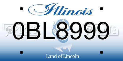 0BL8999 Illinois License Plate